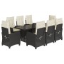 Set de comedor de jardín 9 pzas y cojines ratán sintético negro de , Conjuntos de jardín - Ref: Foro24-3212681, Precio: 1,00 ...