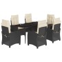 Set de comedor de jardín 7 pzas y cojines ratán sintético negro de , Conjuntos de jardín - Ref: Foro24-3212727, Precio: 790,0...