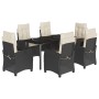 Set de comedor de jardín 7 pzas y cojines ratán sintético negro de , Conjuntos de jardín - Ref: Foro24-3212738, Precio: 799,2...