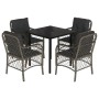 Set comedor de jardín 5 piezas con cojines ratán sintético gris de , Conjuntos de jardín - Ref: Foro24-3212132, Precio: 469,8...