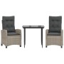 Set comedor de jardín 3 pzas cojines ratán sintético gris claro de , Conjuntos de jardín - Ref: Foro24-3212842, Precio: 321,6...