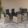 Set comedor jardín 7 pzas y cojines ratán sintético gris claro de , Conjuntos de jardín - Ref: Foro24-3212849, Precio: 936,49...