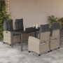 Set comedor de jardín 5 pzas cojines ratán sintético gris claro de , Conjuntos de jardín - Ref: Foro24-3212856, Precio: 591,0...