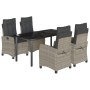 Set comedor de jardín 5 pzas cojines ratán sintético gris claro de , Conjuntos de jardín - Ref: Foro24-3212856, Precio: 591,0...