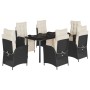 Set de comedor de jardín 7 pzas y cojines ratán sintético negro de , Conjuntos de jardín - Ref: Foro24-3213389, Precio: 932,2...
