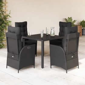 Set de muebles jardín 5 pzas con cojines ratán sintético negro de , Conjuntos de jardín - Ref: Foro24-3213321, Precio: 669,24...