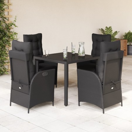 Set de muebles jardín 5 pzas con cojines ratán sintético negro de , Conjuntos de jardín - Ref: Foro24-3213321, Precio: 669,24...