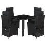 Set de muebles jardín 5 pzas con cojines ratán sintético negro de , Conjuntos de jardín - Ref: Foro24-3213321, Precio: 669,24...