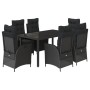 Set de comedor de jardín 7 pzas y cojines ratán sintético negro de , Conjuntos de jardín - Ref: Foro24-3213323, Precio: 900,4...