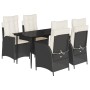 Set de muebles jardín 5 pzas con cojines ratán sintético negro de , Conjuntos de jardín - Ref: Foro24-3213157, Precio: 554,81...