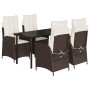 Set comedor de jardín 5 piezas y cojines ratán sintético marrón de , Conjuntos de jardín - Ref: Foro24-3213207, Precio: 629,6...