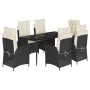 Set de comedor de jardín 7 pzas y cojines ratán sintético negro de , Conjuntos de jardín - Ref: Foro24-3213160, Precio: 917,6...