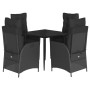 Set de muebles jardín 5 pzas con cojines ratán sintético negro de , Conjuntos de jardín - Ref: Foro24-3213176, Precio: 554,24...