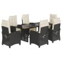 Set de comedor de jardín 7 pzas y cojines ratán sintético negro de , Conjuntos de jardín - Ref: Foro24-3212918, Precio: 850,7...