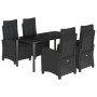 Set de muebles jardín 5 pzas con cojines ratán sintético negro de , Conjuntos de jardín - Ref: Foro24-3212970, Precio: 663,42...