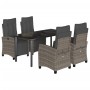 Set comedor de jardín 5 piezas con cojines ratán sintético gris de , Conjuntos de jardín - Ref: Foro24-3212998, Precio: 655,1...