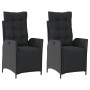 Sillones reclinables jardín con reposapiés 2 uds ratán PE negro de , Sillas de jardín - Ref: Foro24-365289, Precio: 247,63 €,...