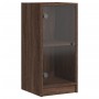 Armario auxiliar puertas de vidrio marrón roble 35x37x75,5 cm de , Aparadores - Ref: Foro24-836405, Precio: 50,37 €, Descuent...