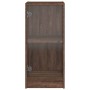 Armario auxiliar puertas de vidrio marrón roble 35x37x75,5 cm de , Aparadores - Ref: Foro24-836405, Precio: 50,37 €, Descuent...
