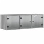 Mueble de pared puertas de vidrio gris Sonoma 102x37x35 cm de , Taquillas y armarios de almacenamiento - Ref: Foro24-836516, ...