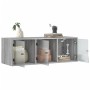 Mueble de pared puertas de vidrio gris Sonoma 102x37x35 cm de , Taquillas y armarios de almacenamiento - Ref: Foro24-836516, ...
