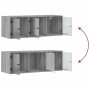 Mueble de pared puertas de vidrio gris Sonoma 102x37x35 cm de , Taquillas y armarios de almacenamiento - Ref: Foro24-836516, ...