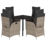 Set comedor de jardín 5 piezas con cojines ratán sintético gris de , Conjuntos de jardín - Ref: Foro24-3213226, Precio: 592,7...