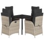 Set comedor de jardín 5 pzas cojines ratán sintético gris claro de , Conjuntos de jardín - Ref: Foro24-3213285, Precio: 500,7...
