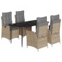 Set comedor de jardín 5 pzas con cojines ratán sintético beige de , Conjuntos de jardín - Ref: Foro24-3213258, Precio: 574,77...
