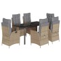 Set comedor de jardín 7 pzas con cojines ratán sintético beige de , Conjuntos de jardín - Ref: Foro24-3213270, Precio: 835,42...