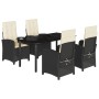 Set de muebles jardín 5 pzas con cojines ratán sintético negro de , Conjuntos de jardín - Ref: Foro24-3212304, Precio: 564,19...