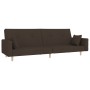 Sofá cama de 2 plazas con dos almohadas tela marrón oscuro de , Sofás - Ref: Foro24-375745, Precio: 286,69 €, Descuento: %