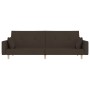 Sofá cama de 2 plazas con dos almohadas tela marrón oscuro de , Sofás - Ref: Foro24-375745, Precio: 286,69 €, Descuento: %