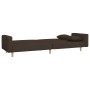 Sofá cama de 2 plazas con dos almohadas tela marrón oscuro de , Sofás - Ref: Foro24-375745, Precio: 286,69 €, Descuento: %