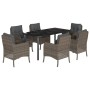 Set comedor jardín 7 pzas y cojines ratán sintético gris de , Conjuntos de jardín - Ref: Foro24-3211959, Precio: 784,81 €, De...