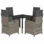 Set comedor de jardín 5 piezas con cojines ratán sintético gris de , Conjuntos de jardín - Ref: Foro24-3212564, Precio: 576,0...