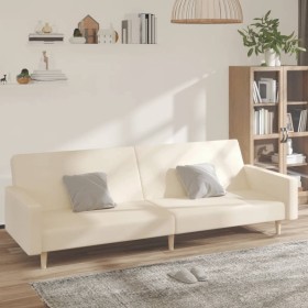 Sofá cama de 2 plazas tela color crema de , Sofás - Ref: Foro24-375730, Precio: 262,78 €, Descuento: %