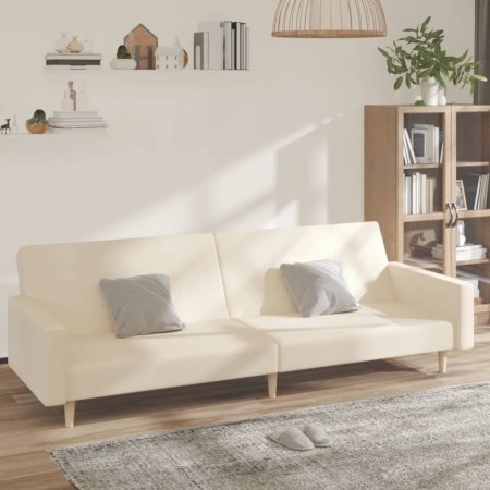 Sofá cama de 2 plazas tela color crema de , Sofás - Ref: Foro24-375730, Precio: 262,78 €, Descuento: %