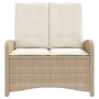 Sillón reclinable de jardín con cojines ratán sintético beige de , Bancos de jardín - Ref: Foro24-368219, Precio: 165,55 €, D...