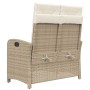 Sillón reclinable de jardín con cojines ratán sintético beige de , Bancos de jardín - Ref: Foro24-368219, Precio: 165,55 €, D...