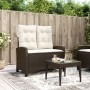 Sillón reclinable de jardín con cojines ratán sintético marrón de , Bancos de jardín - Ref: Foro24-368227, Precio: 169,17 €, ...