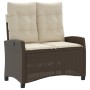 Sillón reclinable de jardín con cojines ratán sintético marrón de , Bancos de jardín - Ref: Foro24-368227, Precio: 169,17 €, ...