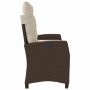 Sillón reclinable de jardín con cojines ratán sintético marrón de , Bancos de jardín - Ref: Foro24-368227, Precio: 169,17 €, ...