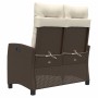 Sillón reclinable de jardín con cojines ratán sintético marrón de , Bancos de jardín - Ref: Foro24-368227, Precio: 169,17 €, ...