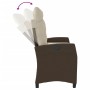 Sillón reclinable de jardín con cojines ratán sintético marrón de , Bancos de jardín - Ref: Foro24-368227, Precio: 169,17 €, ...