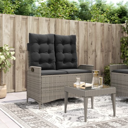 Sillón reclinable de jardín con cojines ratán sintético gris de , Bancos de jardín - Ref: Foro24-368238, Precio: 146,23 €, De...