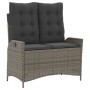 Sillón reclinable de jardín con cojines ratán sintético gris de , Bancos de jardín - Ref: Foro24-368238, Precio: 146,23 €, De...