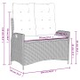 Sillón reclinable de jardín con cojines ratán sintético gris de , Bancos de jardín - Ref: Foro24-368238, Precio: 146,23 €, De...