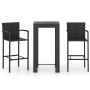 Muebles de bar jardín 3 pzas ratán sintético reposabrazos negro de , Conjuntos de jardín - Ref: Foro24-3064805, Precio: 318,6...