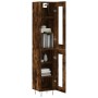 Aparador de madera contrachapada roble ahumado 34,5x34x180 cm de , Aparadores - Ref: Foro24-3199462, Precio: 99,15 €, Descuen...